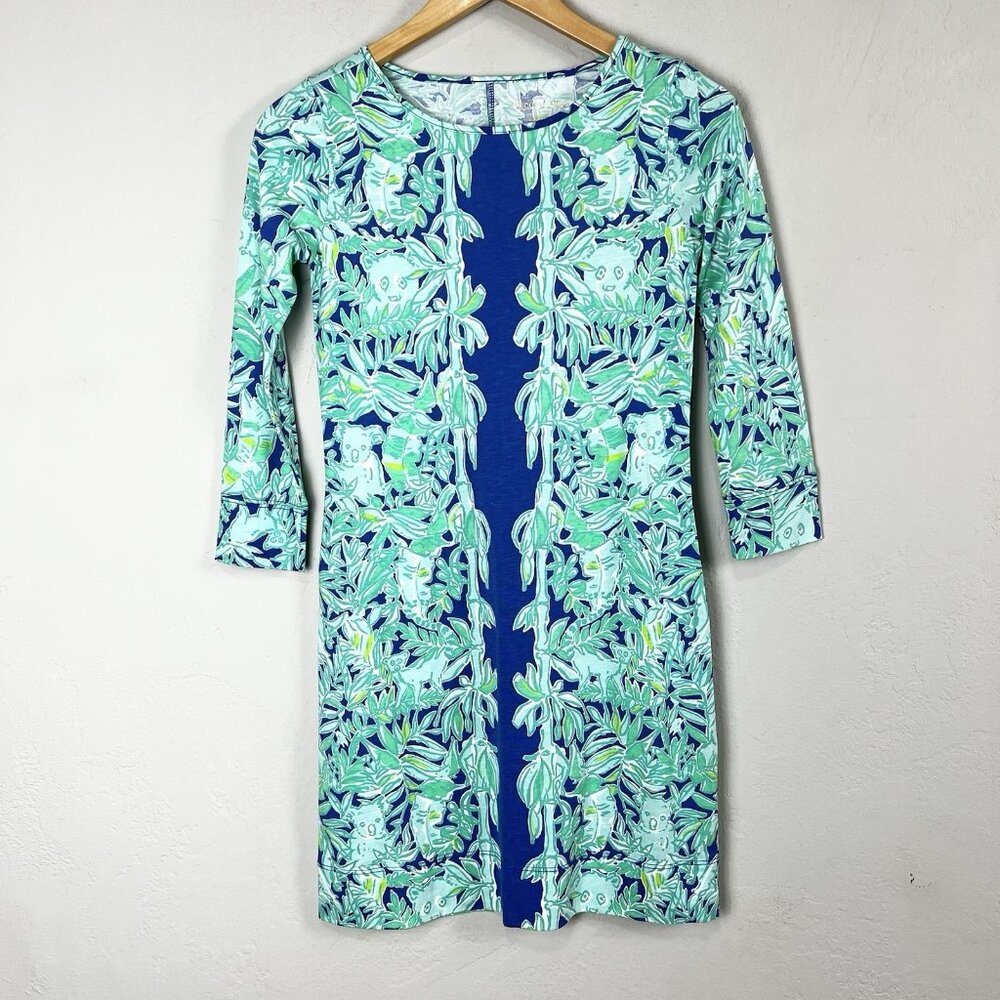 NWT Lilly Pulitzer Marlowe Mini Dress Koala of the Wild 3/4 Sleeve‎ Size XXS NEW
